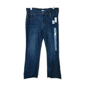 Old Navy Flare Ankle Raw Hem Jeans Size 12 Blue New